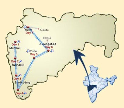 Deccan Odyssey Train Route Map, India Deccan Odyssey Train Route Map, India