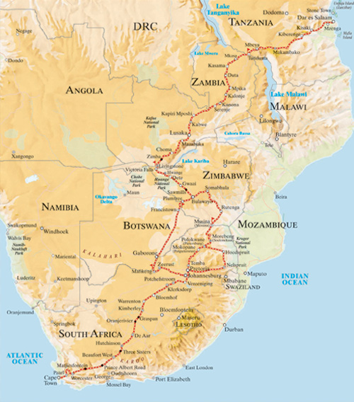 Map Rovos Dar es Salaam Journey