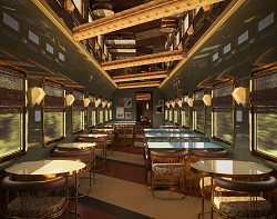 Orient Express La Dolce Vita Luxury Train Club Restaurant (undressed)