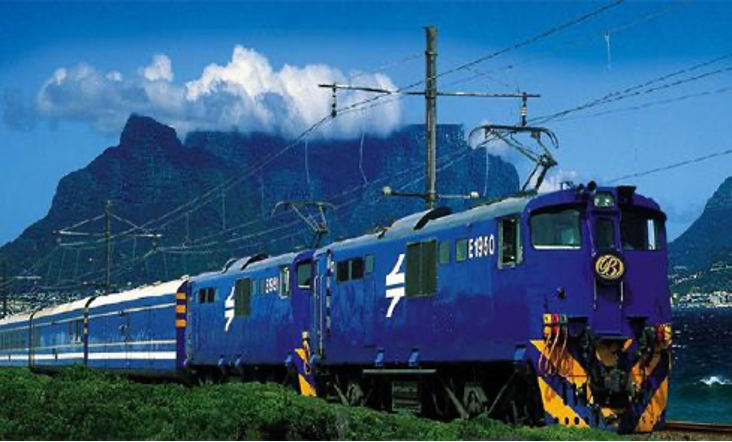 blue train with background