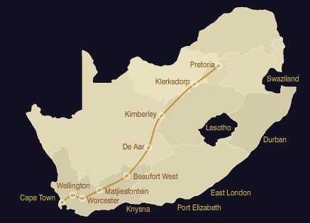 Blue Train Route Map South Africa