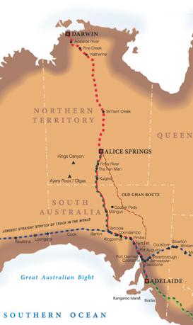 The Ghan Route Map, Australia