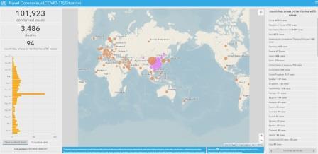 Novel Coronavirus COVID-19 Map WHO World Health Organisation
