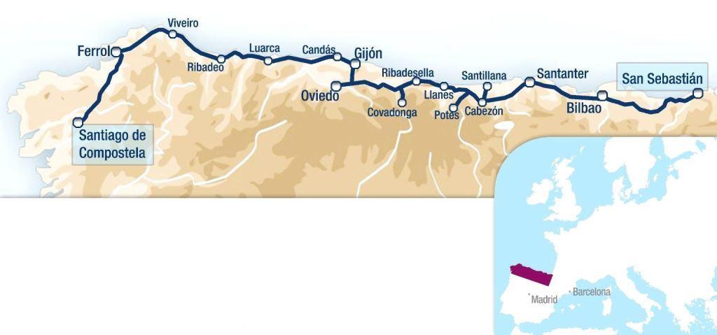 Northern Spain Travel Route of El Transcantabrico Gran Lujo, Luxury Train Club