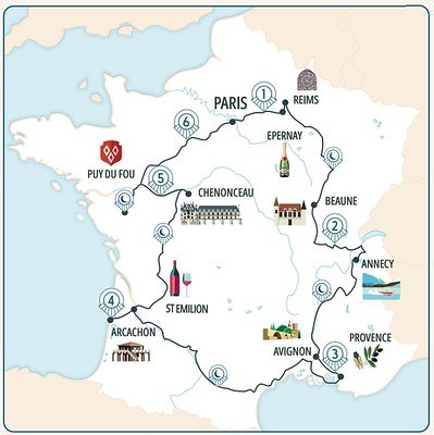 Le Grand Tour France Map Luxury Train Club