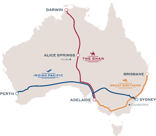 Australian Luxury Trains Map Luxury Train Club