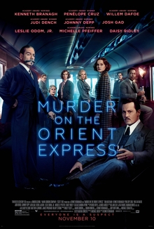 This is a poster for Murder on the Orient Express (2017 film). The poster art copyright is believed to belong to the distributor of the film, 20th Century Fox, the publisher of the film or the graphic artist.