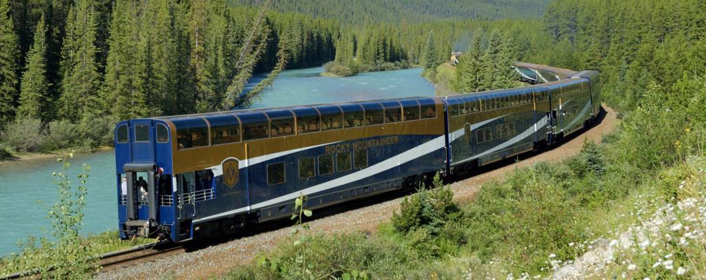 Luxury train observation cars Rocky Mountaineer