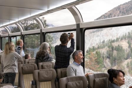 Rocky Mountaineer USA Rockies to Red Rocks Silver Leaf interior Luxury Train Club