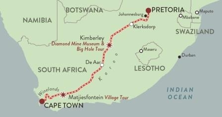 Rovos Pride of Africa Map Luxury Train Club