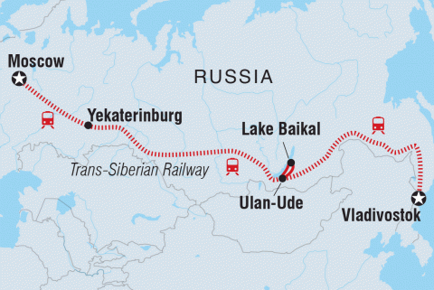 Trans-Siberian Trains Railway Route
