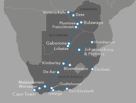 The Blue Train Route Map